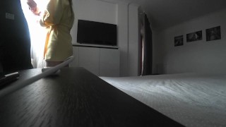 Wife cheats on her husband with an unknown man at home on the bed. A real unfaithful...