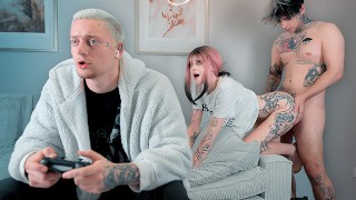 Fucking my friend's girlfriend behind his back while he can't see - pinkloving